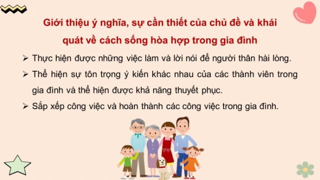 Soạn giáo án điện tử HĐTN 8 CTST (bản 1) Chủ đề 4: Sống hoà hợp trong gia đình - Nhiệm vụ 1, 2