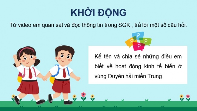 Soạn giáo án điện tử lịch sử và địa lí 4 cánh diều Bài 12: Dân cư, hoạt động sản xuất và một số nét văn hóa ở vùng Duyên hải miền Trung