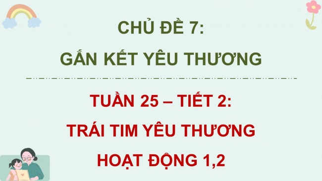 Soạn giáo án điện tử HĐTN 4 cánh diều Tuần 25: Trái tim yêu thương - Hoạt động 1, 2