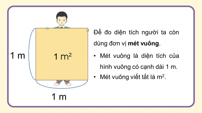 Soạn giáo án điện tử toán 4 cánh diều Bài 67: Mét vuông