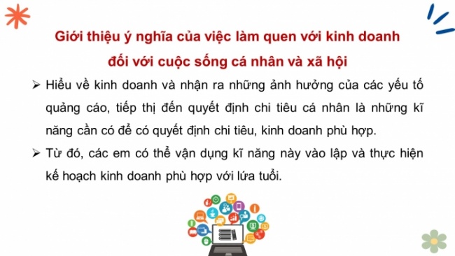 Soạn giáo án điện tử HĐTN 8 CTST (bản 1) Chủ đề 5: Làm quen với kinh doanh - Nhiệm vụ 1, 2, 3