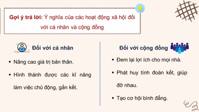 Soạn giáo án điện tử HĐTN 8 CTST (bản 1) Chủ đề 6: Tham gia hoạt động phát triển cộng đồng - Nhiệm vụ 3, 4, 5