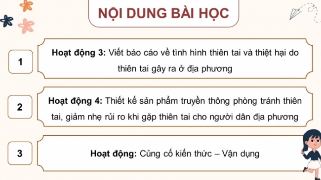 Soạn giáo án điện tử HĐTN 8 CTST (bản 1) Chủ đề 7: Truyền thông phòng tránh thiên tai - Nhiệm vụ 3, 4