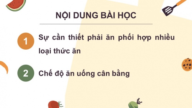 Soạn giáo án điện tử khoa học 4 cánh diều Bài 18: Chế độ ăn uống (P1)