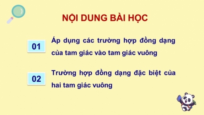 Soạn giáo án điện tử Toán 8 KNTT Bài 36: Các trường hợp đồng dạng của hai tam giác vuông