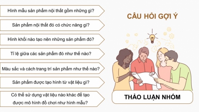 Soạn giáo án điện tử Mĩ thuật 8 CTST (bản 1) Bài 9: Thiết kế sản phẩm nội thất