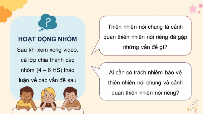 Soạn giáo án điện tử HĐTN 4 cánh diều Tuần 23: Chăm sóc, bảo vệ cảnh quan thiên nhiên quê hương - Hoạt động 1
