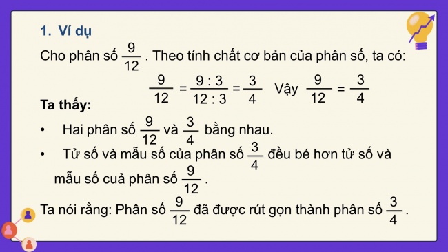 Soạn giáo án điện tử toán 4 cánh diều Bài 59: Rút gọn phân số