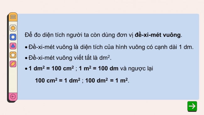 Soạn giáo án điện tử toán 4 cánh diều Bài 68: Đề-xi-mét vuông