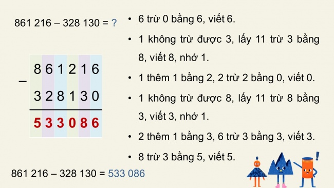 Soạn giáo án điện tử toán 4 CTST Bài 41: Phép trừ các số tự nhiên