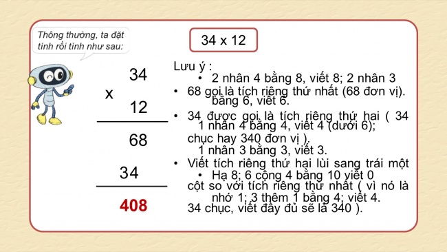 Soạn giáo án điện tử toán 4 KNTT Bài 43: Nhân với số có hai chữ số