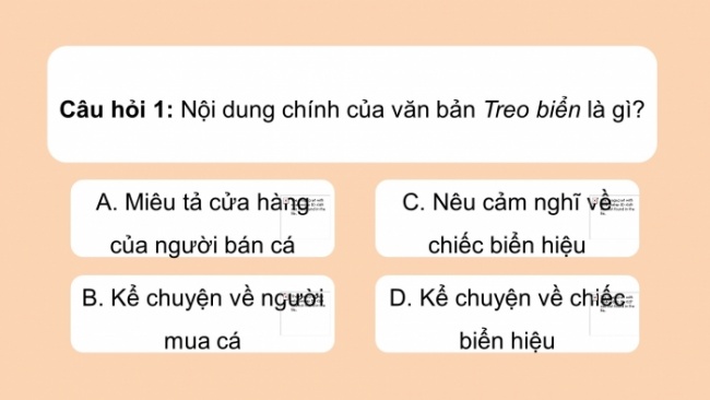 Soạn giáo án điện tử Ngữ văn 8 CD Bài 4 Tự đánh giá: Treo biển