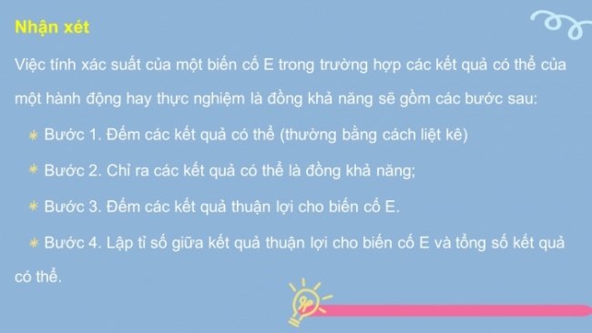 Soạn giáo án điện tử Toán 8 KNTT Bài 31: Cách tính xác suất của biến cố bằng tỉ số