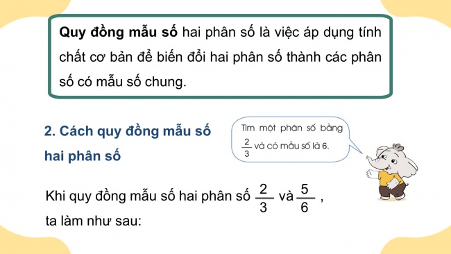 Soạn giáo án điện tử toán 4 cánh diều Bài 60: Quy đồng mẫu số các phân số