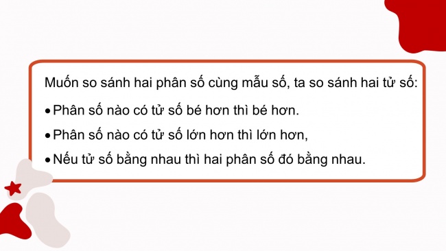 Soạn giáo án điện tử toán 4 cánh diều Bài 61: So sánh hai phân số cùng mẫu số