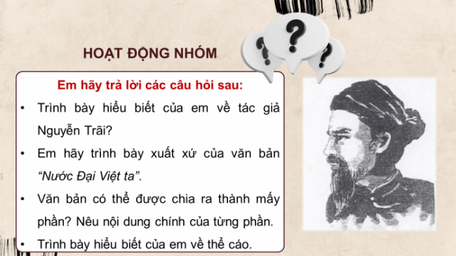 Soạn giáo án điện tử Ngữ văn 8 CD Bài 5 Đọc 2: Nước Đại Việt ta