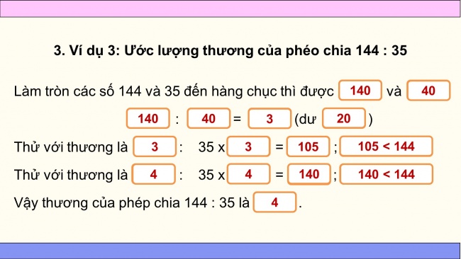 Soạn giáo án điện tử toán 4 CTST Bài 51: Ước lượng thương trong phép chia