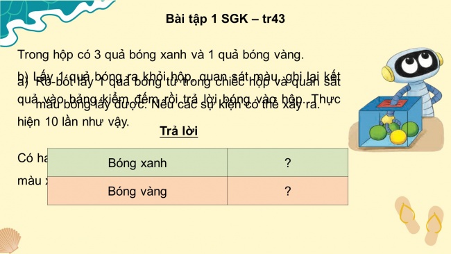 Soạn giáo án điện tử toán 4 KNTT Bài 51: Số lần xuất hiện của một sự kiện