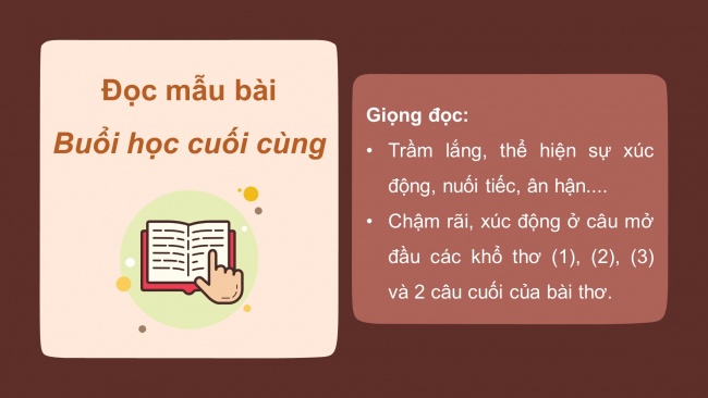 Soạn giáo án điện tử tiếng việt 4 cánh diều Bài 11 Đọc 2: Buổi học cuối cùng