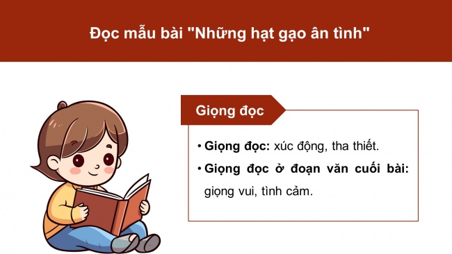 Soạn giáo án điện tử tiếng việt 4 cánh diều Bài 11 Đọc 3: Những hạt gạo ân tình