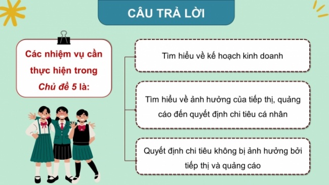 Soạn giáo án điện tử HĐTN 8 CTST (bản 1) Chủ đề 5: Làm quen với kinh doanh - Nhiệm vụ 1, 2, 3