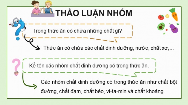 Soạn giáo án điện tử khoa học 4 cánh diều Bài 17: Các chất dinh dưỡng cần thiết cho cơ thể