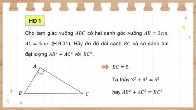 Soạn giáo án điện tử Toán 8 KNTT Bài 35: Định lí Pythagore và ứng dụng