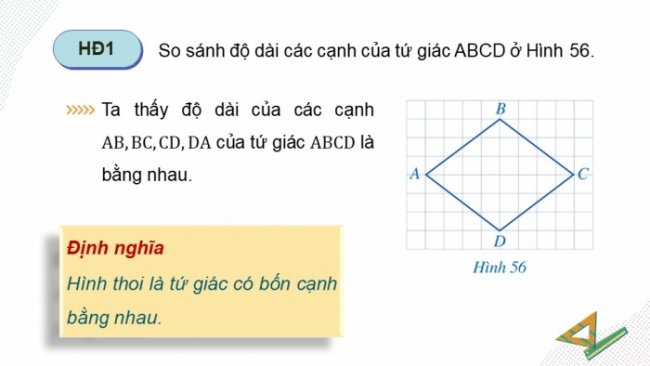 Soạn giáo án điện tử Toán 8 CD Chương 5 Bài 6: Hình thoi