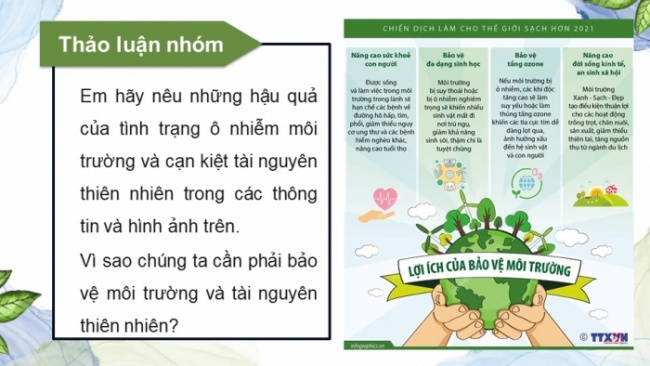 Soạn giáo án điện tử Công dân 8 CD Bài 5: Bảo vệ môi trường và tài nguyên thiên nhiên