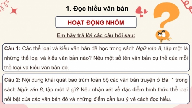 Soạn giáo án điện tử Ngữ văn 8 CD: Ôn tập và tự đánh giá cuối học kì 1