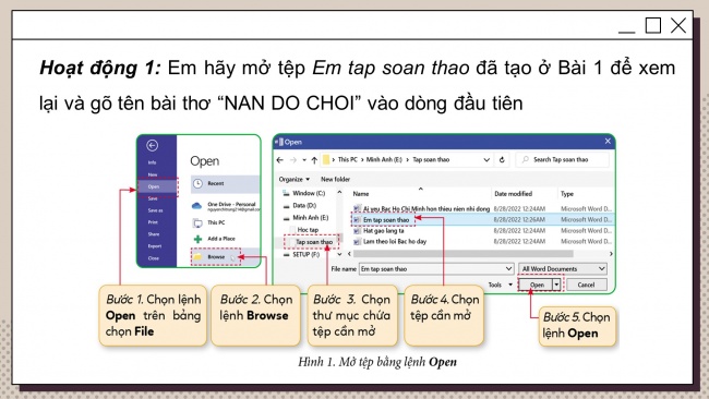 Soạn giáo án điện tử tin học 4 cánh diều Bài 2: Soạn thảo văn bản tiếng Việt và lưu tệp với tên mới