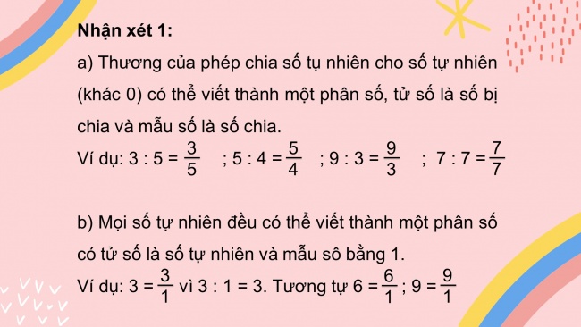 Soạn giáo án điện tử toán 4 cánh diều Bài 55: Phân số và phép chia số tự nhiên