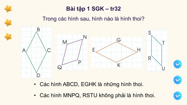 Soạn giáo án điện tử toán 4 cánh diều Bài 66: Hình thoi