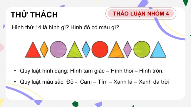 Soạn giáo án điện tử toán 4 CTST Bài 56: Xếp hình, vẽ hình