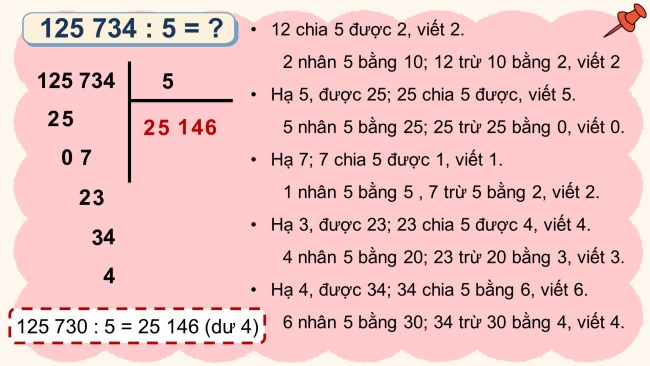 Soạn giáo án điện tử toán 4 KNTT Bài 39: Chia với số có một chữ số