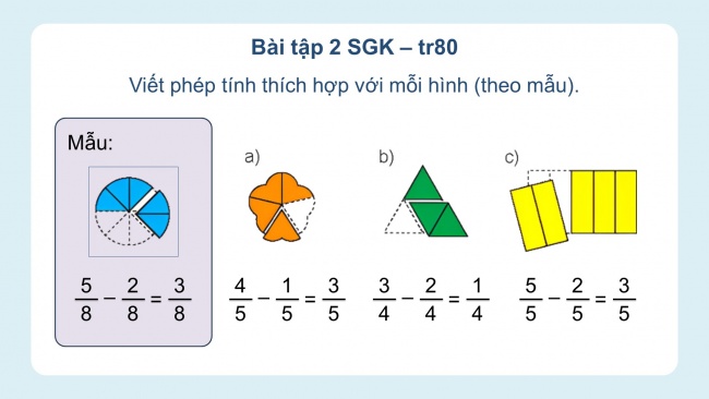 Soạn giáo án điện tử toán 4 KNTT Bài 61: Phép trừ phân số