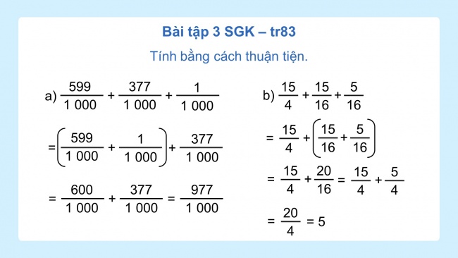 Soạn giáo án điện tử toán 4 KNTT Bài 62: Luyện tập chung