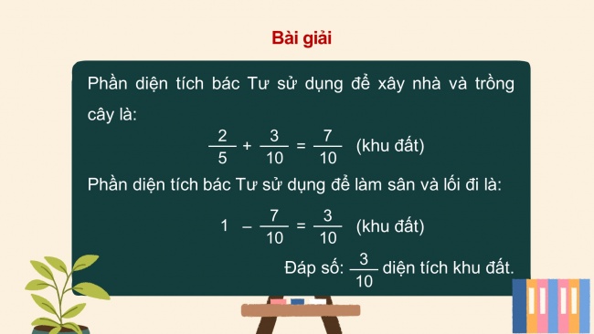 Soạn giáo án điện tử toán 4 KNTT Bài 70: Ôn tập phép tính với phân số