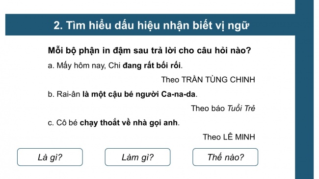 Soạn giáo án điện tử tiếng việt 4 cánh diều Bài 11 Luyện từ và câu 2: Vị ngữ