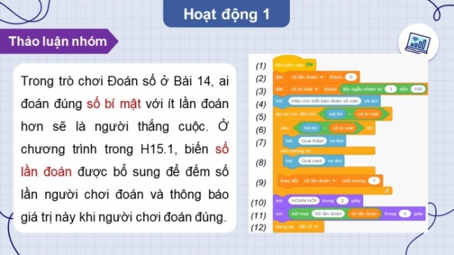 Soạn giáo án điện tử Tin học 8 KNTT Bài 15: Gỡ lỗi