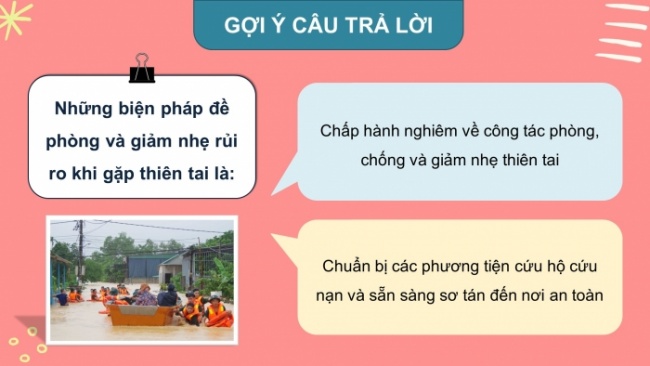 Soạn giáo án điện tử HĐTN 8 CTST (bản 2) Chủ đề 6: Đề phòng thiên tai và giảm nhẹ rủi ro - Hoạt động 1, 2