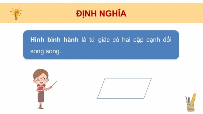 Soạn giáo án điện tử Toán 8 CD Chương 5 Bài 4: Hình bình hành