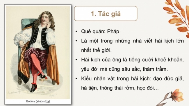 Soạn giáo án điện tử Ngữ văn 8 CD Bài 4 Đọc 3: Ông Giuốc-đanh mặc lễ phục