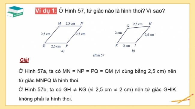 Soạn giáo án điện tử Toán 8 CD Chương 5 Bài 6: Hình thoi