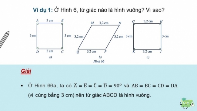 Soạn giáo án điện tử Toán 8 CD Chương 5 Bài 7: Hình vuông