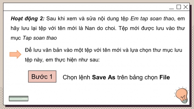 Soạn giáo án điện tử tin học 4 cánh diều Bài 2: Soạn thảo văn bản tiếng Việt và lưu tệp với tên mới