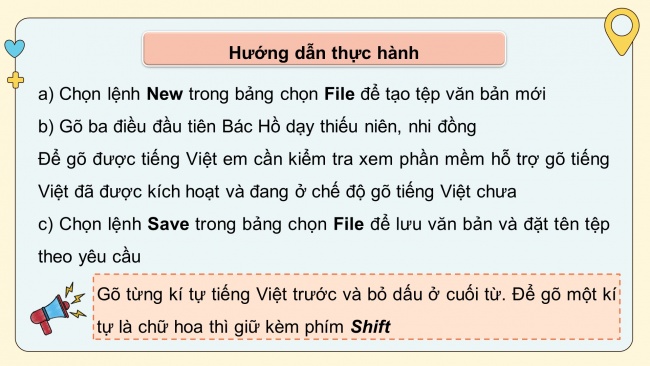 Soạn giáo án điện tử tin học 4 cánh diều Bài 3: Thực hành mở tệp, soạn thảo và lưu tệp văn bản