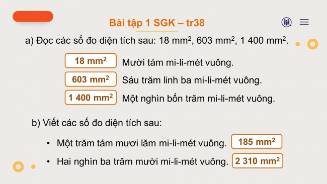 Soạn giáo án điện tử toán 4 cánh diều Bài 69: Mi-li-mét vuông