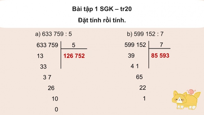 Soạn giáo án điện tử toán 4 CTST Bài 49: Chia cho số có một chữ số