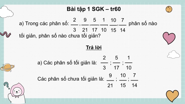 Soạn giáo án điện tử toán 4 KNTT Bài 56: Rút gọn phân số